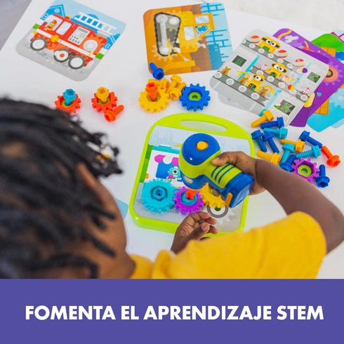 Set Set, 3+ Educational Insights Design & Drill Gears Workshop - Construction Toys & Toddler Tools, Kids Tool with Real