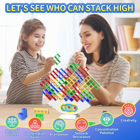 Ziogogco 48 Pcs Game Gifts, Balance Stacking Blocks GamePerfect for Family, Parties, Travel,Boys Girls GiftsNovelty Toy