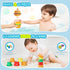 18months+ Swimming EKU Hippo Bath Toys for Kids Ages Toddler with Burger Stacking Cups Duck Crab Bath Time Water Play