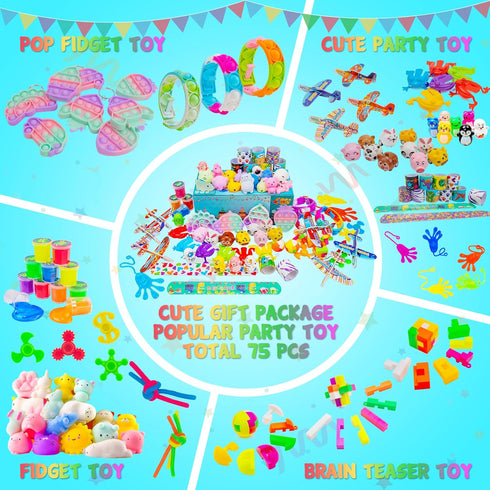 DQstar 4-8-12, Party Favors Toy for Kids Treasure Box Prizes for Classroom, Goodie Bags Stuffers, Prize Box Toys