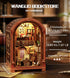 Spilay DIY Dollhouse Kit Miniature Booknook Kit, House Model Build Bookshelf,with LED Light and Dust Coverfor Adults
