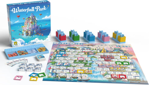 Waterfall Park Board Game - Build the Ultimate Amusement Park! Fun Family Strategy Game for Kids and Adults