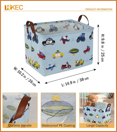 Rectangle Storage Basket with Handles, Storage Bins for Books, Gift Baskets (Car)