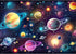 HUADADA - 1000 Piece Jigsaw Puzzles for Adults - Mysterious Universe, Challenging Game with Letters
