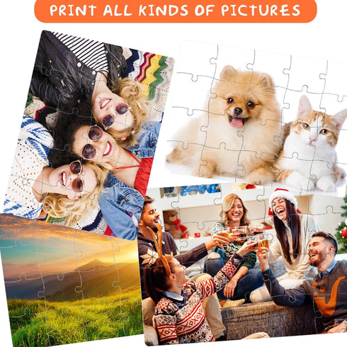 12 Sets Blank White Jigsaw Puzzles, Sublimation Craft, White DIY Custom Puzzle for Heat Press Transfer