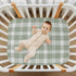 CHUROUSY 27x39 Inch Sage Green Buffalo Plaid Crib Sheets for Boys Girl Rustic Green Grey Gingham Checkered Print