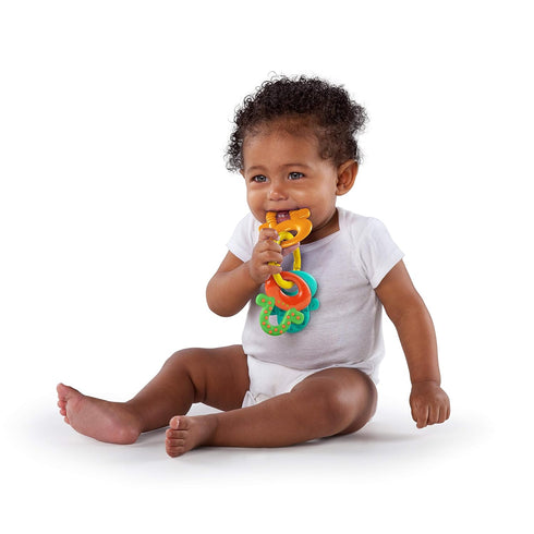 7pc Set Bright Starts Soothers & Shakers Gift - BPA-Free Baby Rattles, Teethers and Stroller Toys, Unisex, Newborn+
