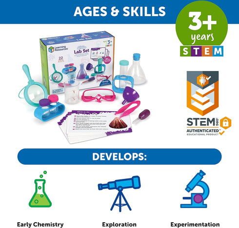 Learning Resources Primary Science Lab Set Pink - 22 Pieces, Science Kits for Toddlers, STEM Toys for Kids Ages 3+