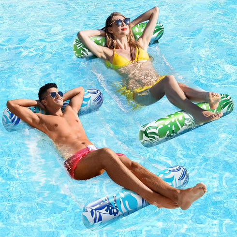 Clothirily 2 Pack 4-in-1 Swimming Hammock Pool Floats - Inflatable Pool Floats Rafts, Pool Floaties for Adults, Pool
