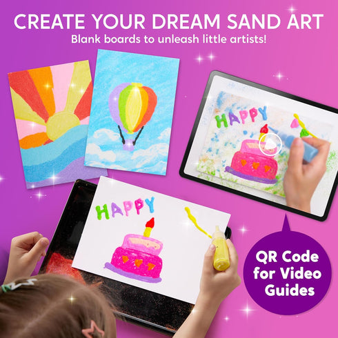 14 6 4 5+ JOVA Klever Kits Glow Sand Art Kits for Kids, Glow in The Dark Sand Painting with Colors, Kids Crafts