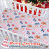 52'' 28'' Christmas Crib Sheet, Fitted Crib Sheet with Christmas Tree, Cane, Gingerbread Man, Measuring x to fit