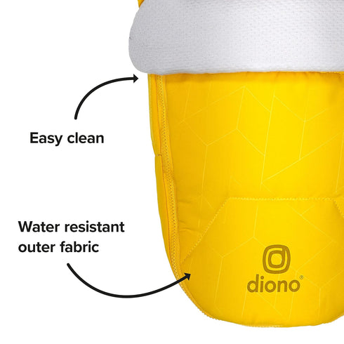 Diono Universal Newborn Pod for Sleeping, Water Resistant Lining, Baby Head and Body Support, Yellow Sulphur