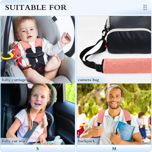 UMIRIKO 2 Pack Salmon Car Seat Belt Pad Covers Safety Seatbelt Strap Shoulder Pads for Adults Children Universal S