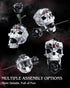 ONIMISC Set, 3 1 Skull Black Rose Flower Building in Gothic Horror Decor Botanical Artificial Flowers Collection Toys