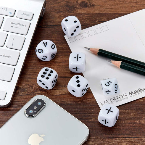 Gejoy 18 Pieces Teaching Dice Set for Math Operation, Number and Dot Dice - Classroom Supplies