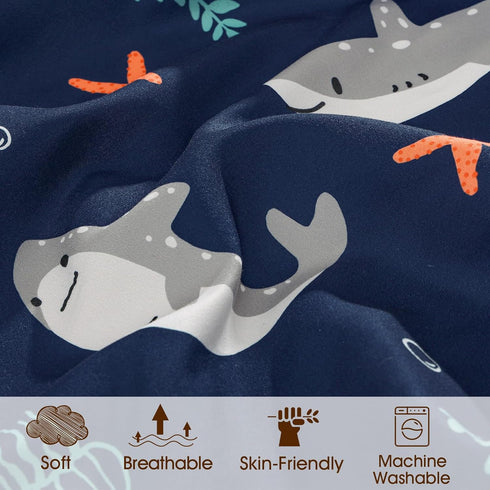 3 Pack 28x52 Inches PHF Soft Shark Crib Sheets Fitted, Comfy Breathable Baby Sheets for Boys, Fits Standard Crib