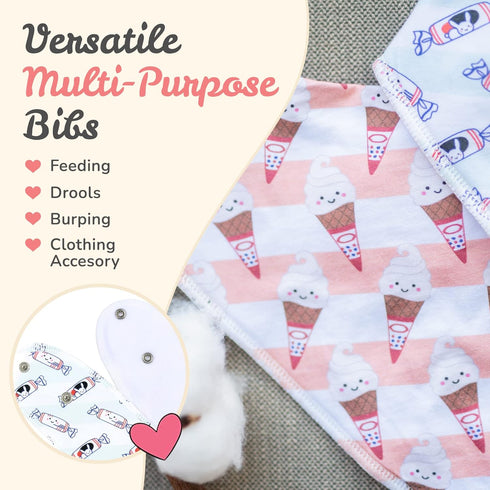 The Wee Bean Organic Cotton Bandana Bibs 2pcs Set - Baby Bandana Drool Bibs for Boys Girls Unisex, Teething and Drooling