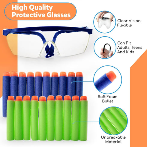 Nerf Party Supplies Accessories, 12 Sets Bulk Pack for Kids Birthday, Darts, Glasses, Masks, Wristbands