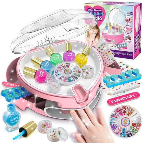 PUPPSITTY Kids Nail Polish Set for Girls,All-in-One Nail Art Kit for Kids with