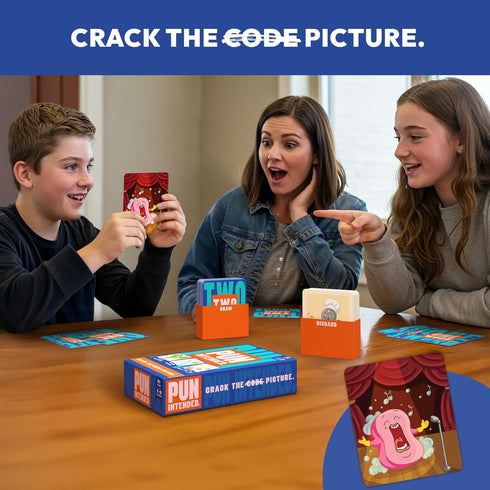 2-10 Gouda Games Pun Intended - Hilarious Picture Guessing Card Game for Families & Adults, Fast-Paced Wordplay Fun
