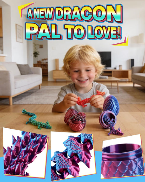 8" 3D (6 Pack) Rapean Printed Dragon Eggs, Easter Basket Stuffers for Kids and Teens, Unique Easter Toys & Decor