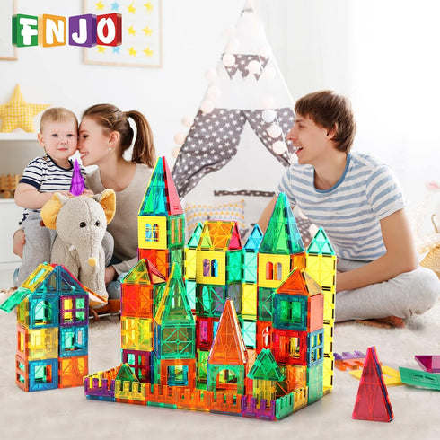 Magnetic Tiles, 64 PCS Magnetic Building Blocks Set, STEM Toys for Kids - Creative and Inspirational