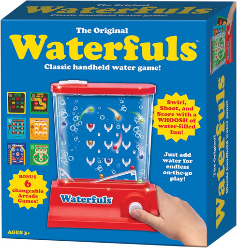 Original Waterfuls Classic Handheld Water Games – Retro Travel Games, Fidget Toys for Kids, Ages 3+, 6 Interchangeable