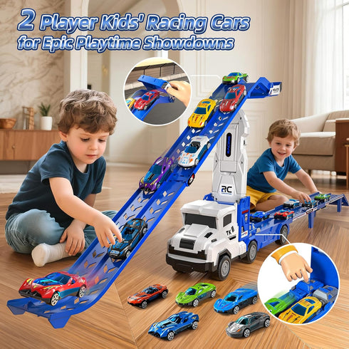 Garbo Star 3 4 5 6 7 Set 12 2 Set Transport Truck Toys for Years Old Boys,Toys Cars Track Transporter Trucks