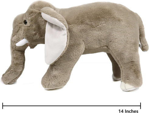Ice King Bear Wild Animal Stuffed Animals - Zoo Family Plush Toy (Elephant 14 Inches)
