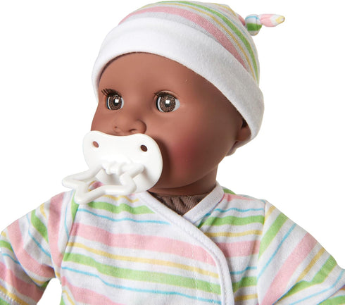 Melissa & Doug Mine to Love Twins Tyler & Taylor 15” Dark Skin-Tone Baby Dolls with Rompers, Caps, Pacifiers