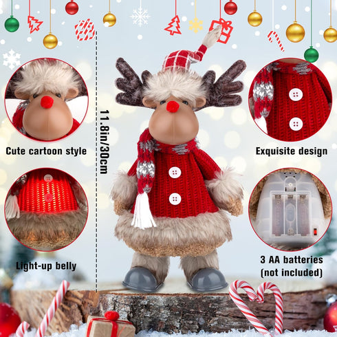 Electric Reindeer with Singing, Dancing, Christmas Animatronics Musical Reindeer, Christmas Plush Doll, Xmas Gift