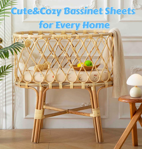 2 Pack 32 16 4 inches SDY Dog Bassinet Sheets Boys Girls,Fit for Rectangle, Round, Oval, Hourglass Mattress, Flexible