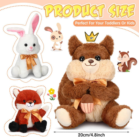 Syhood 6 Pieces Woodland Stuffed Animal Set - 11.8 Inch Plush Woodland Toy for Baby Shower, Animal Themed Parties,