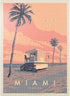 MyPuzzle Miami, FL: Vintage Poster, Lifeguard Tower - Premium 1000 Piece Jigsaw Puzzle for Adults