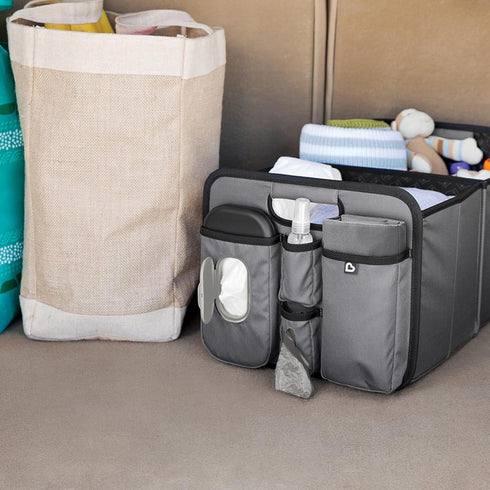 Munchkin Out-n-About Trunk Organizer for SUVs and Cars with Portable Changing Pad and Wet Baby Wipes for Diaper Changes