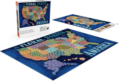 Buffalo Games - Zirkus Design LLC - The Floral States of America - 300 Piece Jigsaw Puzzle for Families