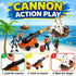 Playset Liberty Imports Bucket of Pirate Action Figures Toys with Pirate Ship, Boat, Treasure Chest, Cannons, Shark