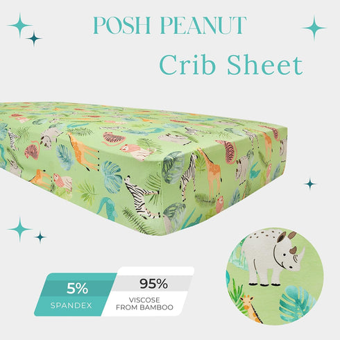 (52" 28" 9") Posh Peanut Baby Crib Sheets for Boys & Girls - Viscose from Bamboo Crib Sheets for Standard Baby