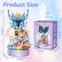 louyebh Set Girls(630PCS) Flowers Music Box Building Block with Light, Botanical Collection Mini Brick Music Box