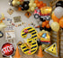 JUANBUDONG Set,Yellow 3 Balloons,3rd Construction Theme Balloons and Black Striped Construction Foil Number