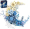 Blue Moon Flower Building Set, Botanical Collection Crescent-Shaped Artificial Flowers Building Blocks