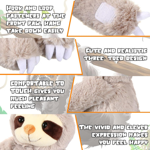Queekay 2 Packs 18 Inch Sloth Stuffed Animal Hanging Plush Toy for Teens Adults