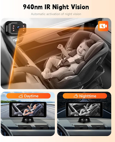 Rimoody 4.3'' 360 Baby Car Camera for Backseat, HD Display Baby Car Mirror with Night Vision Feature, Wide View Angle