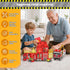 56PCS 4-8, 4 5 Magnetic Tiles for Kids, Construction Magnet Tiles with Fire Truck Station, Building, Road, Crane, Car