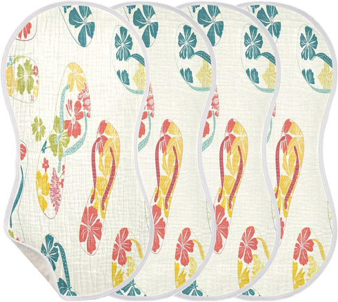 YETTASBIN Flip Flops Muslin Baby Burp Cloth, Super Soft Absorbent Cotton Burp Rag Baby Bibs Feeding Cloth for Newborn