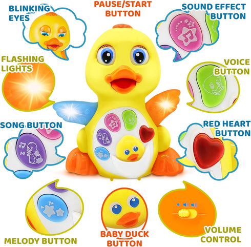 Stone and Clark Dancing Easter Duck with Lights and Music, Toddler Learning & Crawling Baby Toys