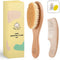Baby Hair Brush and Comb Set, Premium Wooden Finish, Gentle Bristles for Cradle Cap, Great for Newborns, Toddlers &