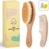 Baby Hair Brush and Comb Set, Premium Wooden Finish, Gentle Bristles for Cradle Cap, Great for Newborns, Toddlers &
