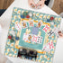 LZYRF 31.5 31.5 Chinoiserie Magnolia Blue Mahjong Mat x in, Traditional Oriental Chinese White Floral Anti Slip