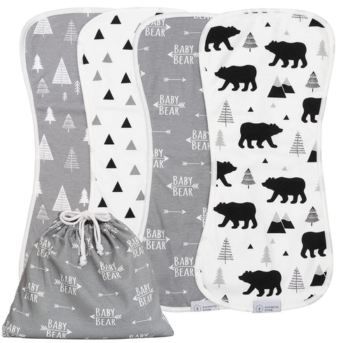 Organic Burp Cloths for Baby Boys and Girls with Bag - XLarge